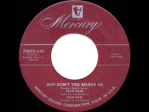 1952 HITS ARCHIVE: Why Don’t You Believe Me - Patti Page