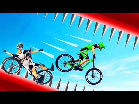 1000 SPIKES vs. JELLY On A BIKE! (Descenders Wipeout)