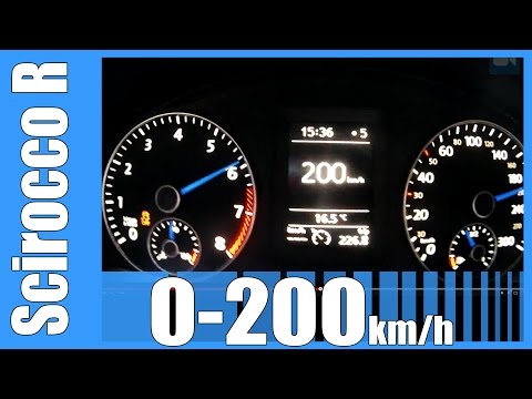 VW Scirocco R 0-200 km/h FAST! Acceleration Test Autobahn Beschleunigung