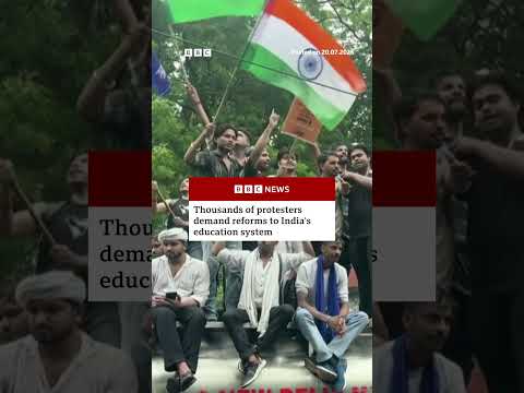 Thousands of protesters demand reforms to India's education system. #India #Delhi #BBCNews