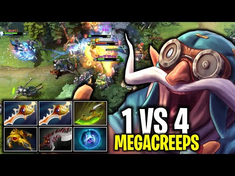 1 VS MEGACREEPS 2x DIVINE RAPIER GYROCOPTER DEFENSE AGAINST MEGACREEPS | DOTA 2