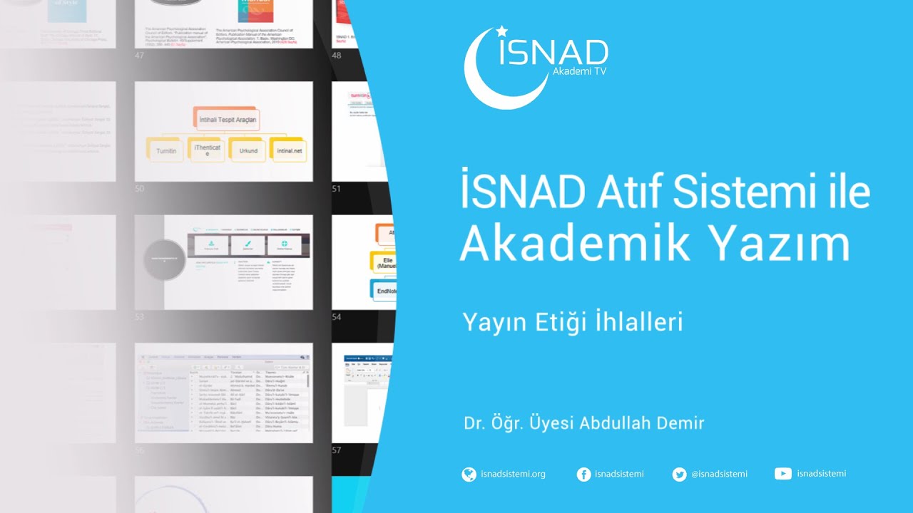 İSNAD Atıf Sistemi ile Akademik Yazım 3: Yayın Etiği İhlalleri