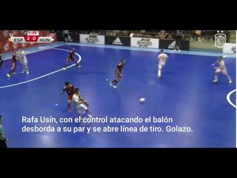 "Gol de Rafa Usín abriéndose golpeo atacando el balón con el control"