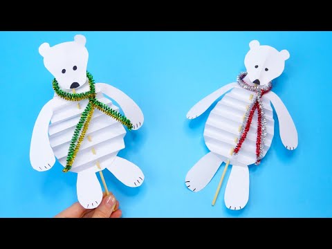 DIY christmas How to make paper bear Easy paper crafts Moving paper toys