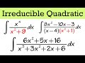 Integration By Partial Fractions Irreducible Quadratic Factors