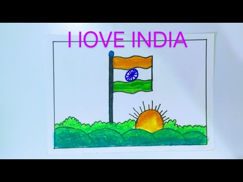 how to draw Indian flag // 🇮🇳🇮🇳 kids step by step easy drawing @uvaisdrawing