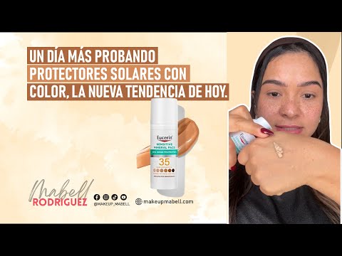 Un día más probando protectores solares con color, la nueva tendencia de hoy. #tintedsunscreen