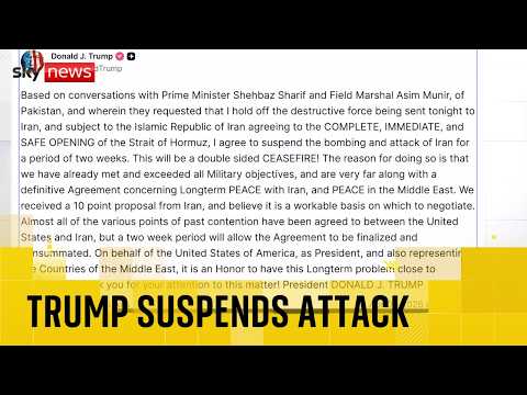 BREAKING: Trump agrees to suspend bombing Iran for two weeks