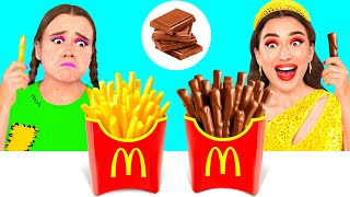 Real Food vs Chocolate Food Challenge | Smart Gadgets vs Hacks by BaRaFun Challenge