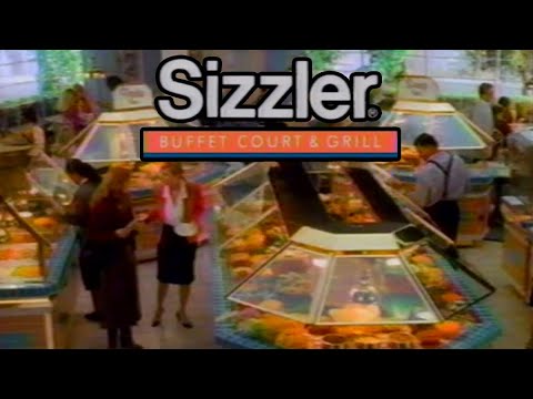 Vintage 80s Sizzler Buffet Court and Grill Commercial