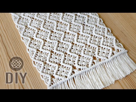 DIAMOND MESH MACRAME TABLECLOTH PATTERN TUTORIAL
