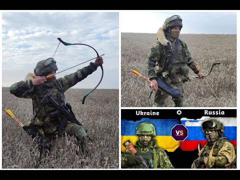 Russian soldiers use bows and arrows in war