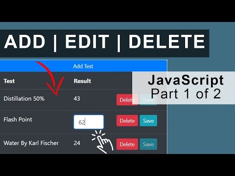 Quick Add Edit Delete Table Items | JavaScript + Backend (Part 1 of 2)