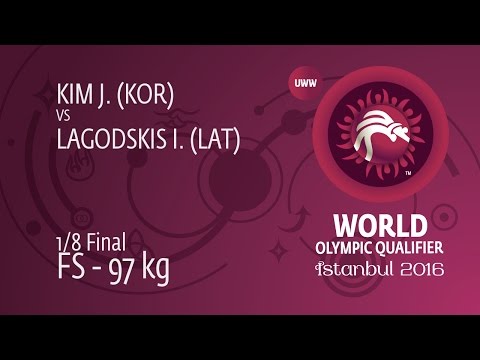 1/8 FS - 97 kg: J. KIM (KOR) df. I. LAGODSKIS (LAT), 2-1