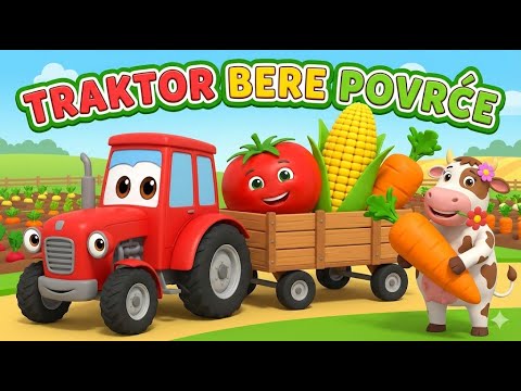 🚜 TRAKTOR BERE POVRĆE | Učimo boje i zdravu hranu 🌽🍅 | Veseli Traktor
