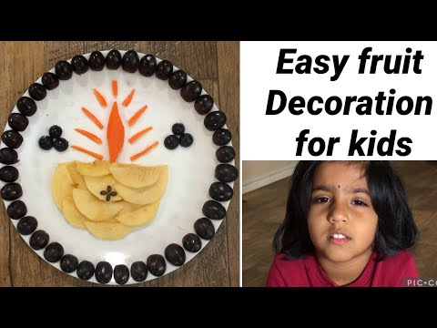 Simple fruit decoration & shlokas for kids # by Manasvini # Telugu vlogs from USA