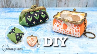 DIY SQUARE COIN PURSE 🍒 Easy Gifts Idea - Open Wide Clasp Frame Coin Purse