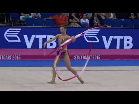 Alexandra PISCUPESCU (ROU) ribbon - 2015 Stuttgart worlds Qualifs