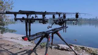 Skládací Rod Pod P19 pro 4 pruty, Hliníkový stojan 6 kg, 103–163 cm - Černý