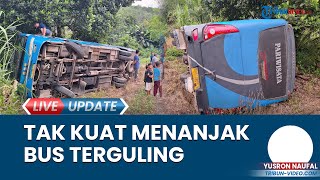 Bus Pariwisata Berpenumpang Terguling di Muara Komam Paser, Tak Kuat Menanjak di Kabupaten Paser