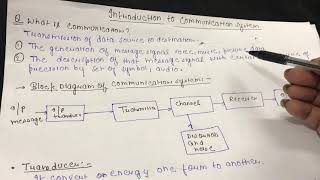 Introduction to communication system and block diagram of communication system