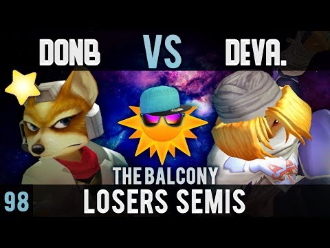 Melee @ the Balcony 98 - Losers Semis ft. DonB (Fox) VS Devastation (Sheik, Marth)