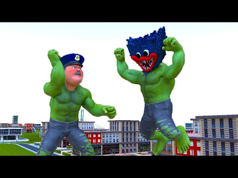 Scary Teacher 3d Hulk Police vs Huggy Wuggy Hulk Rescue Little Nick Boy And Daddy Nick
