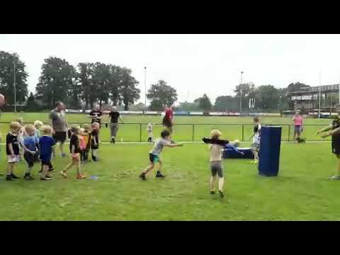 U6 rugby practice at Rugby Club Eemland