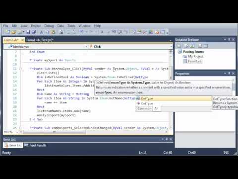 Visual Basic Tutorial 74 Isdefined In Enumerations