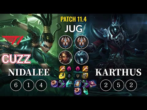 T1 Cuzz Nidalee vs Karthus Jungle - KR Patch 11.4