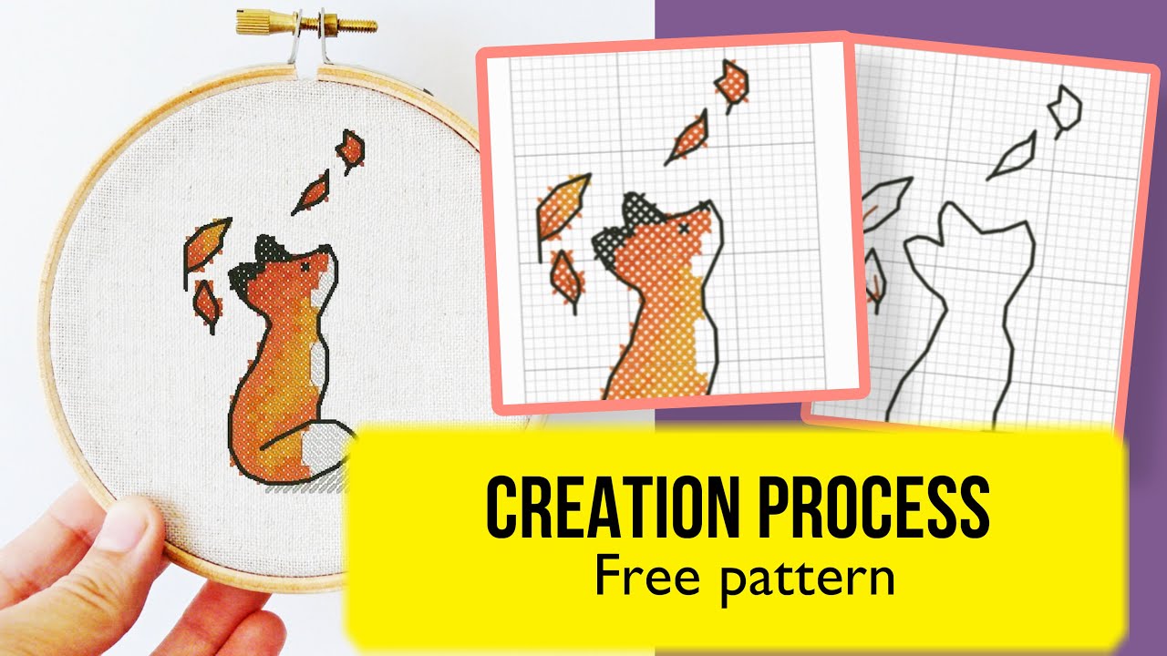 🍂Autumn Fox - Free cross stitch pattern creation process. Free download for beginners.
