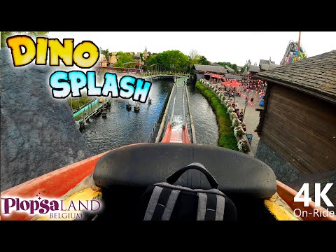 Dino Splash - 4K On-Ride - Plopsaland Belgium - Mack Rides Log Flume - POV
