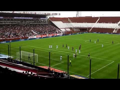 Penal de Sand primer gol de Lanus a banfield, desde la tribuna.
