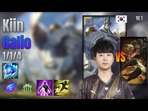 Kiin Top Galio vs Renekton lol KR solo rank Full Game 16.1 | 기인 갈리오 vs 레넥톤