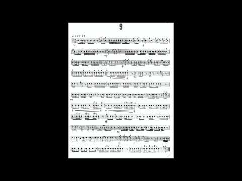 MITCHELL PETERS STUDY Nº 9 from INTERMEDIATE STUDIES FOR SNARE DRUM with piano accompaniment.
