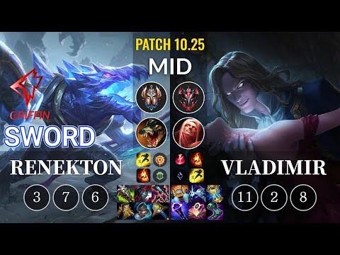 GRF Sword Renekton vs Vladimir Mid - KR Patch 10.25