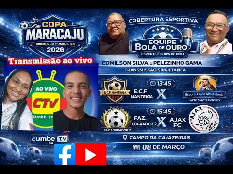 ⚽Domingo (08/03/2026) povoado de Cajazeiras Ribeira do pombal abertura do campeonato Maracaju