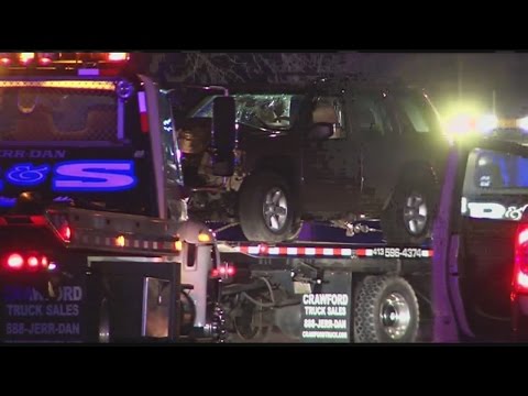 Chapin Street was closed in Ludlow after car sheared utility pole