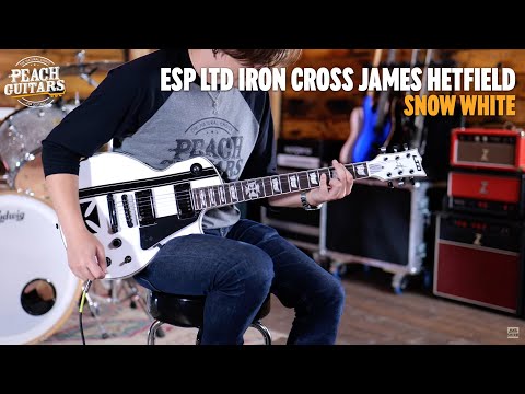 ESP LTD James Hetfield Signature Iron Cross - Macassar Ebony - Snow White image 11