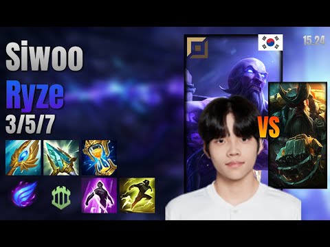 Siwoo Top Ryze vs Gangplank lol KR solo rank Full Game 15.24 | 시우 라이즈 vs 갱플랭크