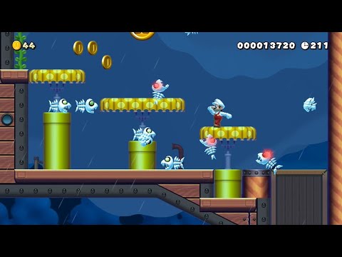 Super Mario Maker 2 - Flight of the Fish Bones (Hard) by Toast4Days - No Commentary