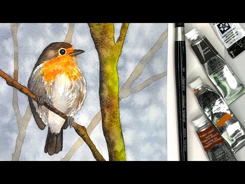 Easy Robin Tutorial - Watercolor Birds for Beginners