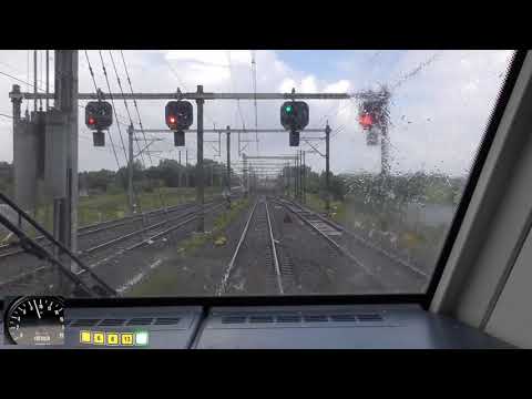 Ride with the train driver from Utrecht to Uitgeest. (with speedometer)