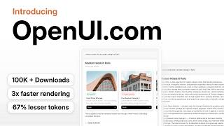 Introducing OpenUI.com ! The open standard for Generative UI.