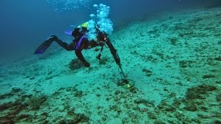 Frogmaster #2 Scuba detection diving Minelab Excalibur II Underwater metal detecting @-215ft/-65m.