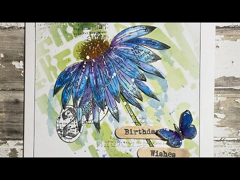 Textured Floral Birthday Wishes by Jo Rice #aallandcreate #cardmaking