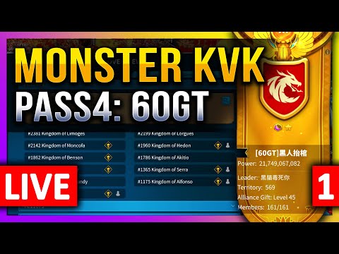 Monster KVK: 60GT Pass4 Opening! 🔥 LIVE! 🔴 7 IMP: #C11676, #1960, #1365, #1175, #1534, #1093