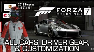 Forza Motorsport 7 - Full Car List, Driver Gear (Outfits), Collector Tiers & Customization Options