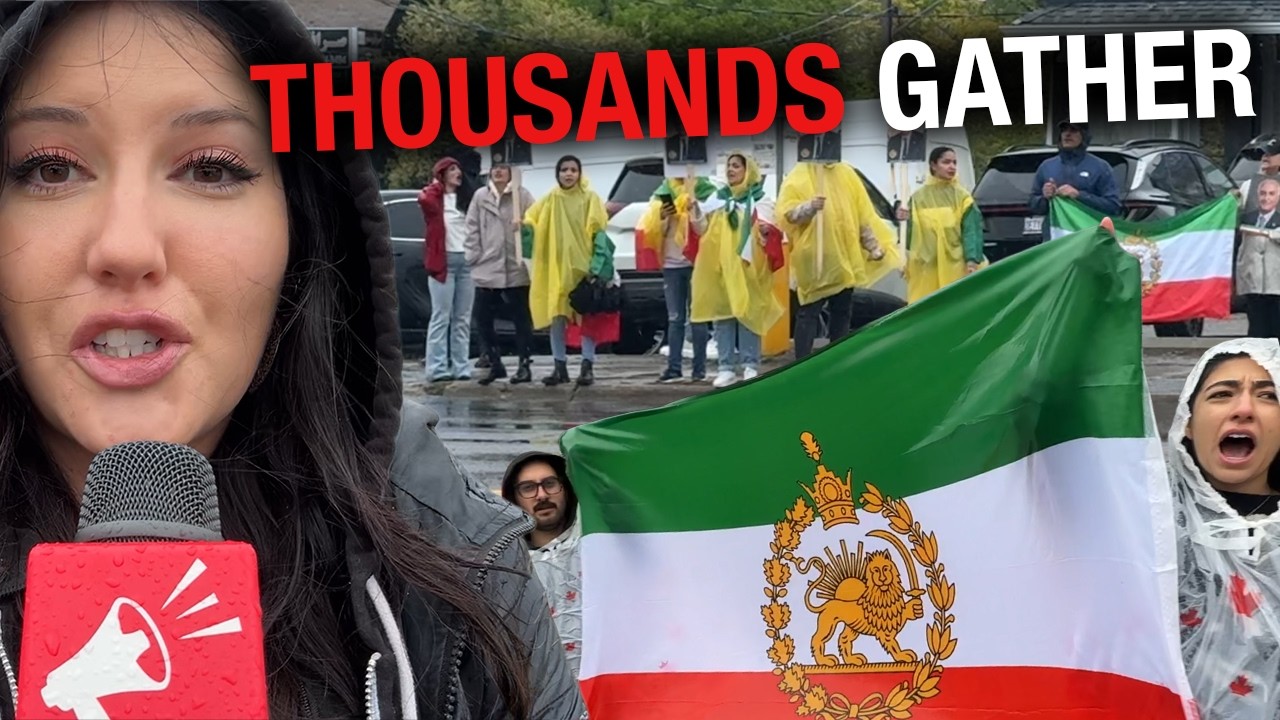 Toronto Iranians brave torrential rain to demand regime change