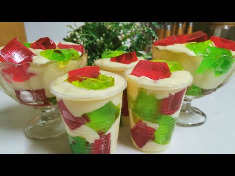 Ranga Rang Impressive & Simple Jelly ka Custard Sweet Dish Special Recipe By Om Baloushi UAE#recipe